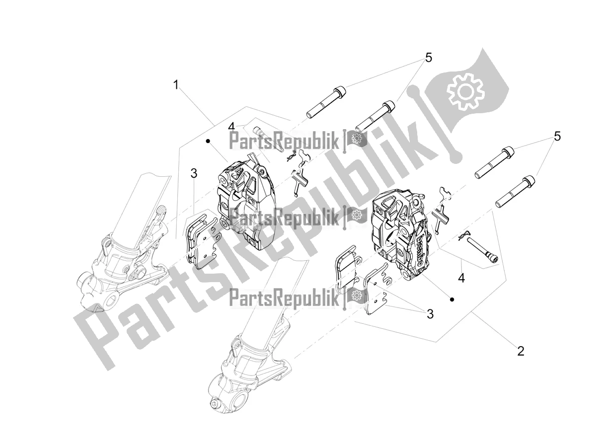 All parts for the Front Brake Caliper of the Aprilia Tuono 660 Apac 2021