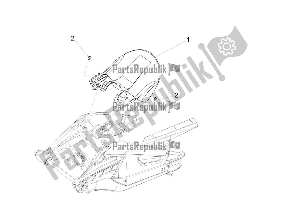 Wszystkie części do Tylny B? Otnik Aprilia Tuono 660 Apac 2021