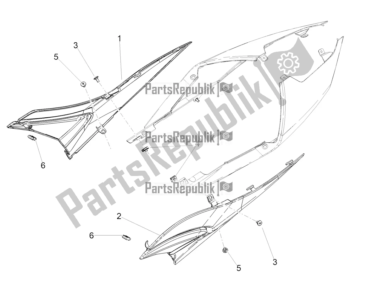 All parts for the Central Body of the Aprilia Tuono 660 Apac 2022