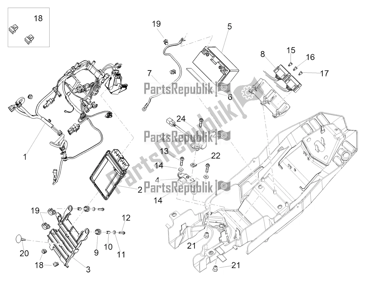 All parts for the Central Electrical System of the Aprilia Tuono 660 Apac 2022