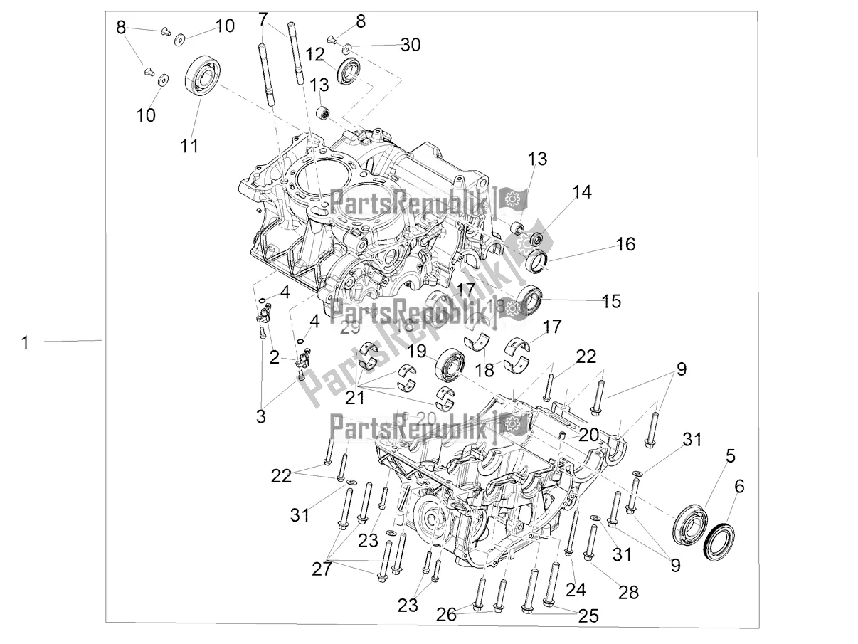 All parts for the Crankcases I of the Aprilia Tuono 660 Apac 2022