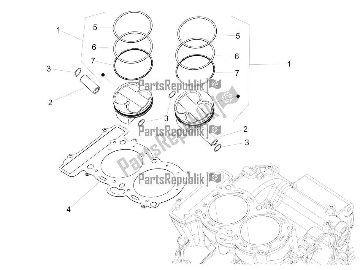 All parts for the Cylinder - Piston of the Aprilia Tuono 660 Apac 2022