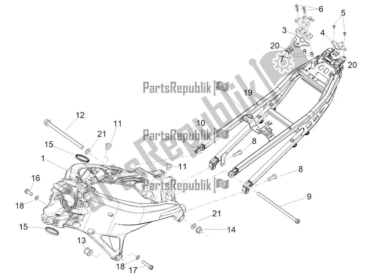 All parts for the Frame of the Aprilia Tuono 660 Apac 2022