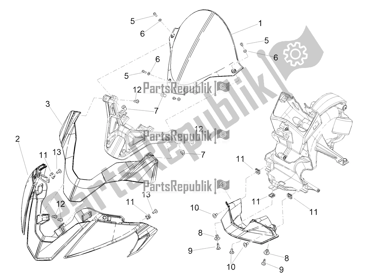 Tutte le parti per il Carenatura Anteriore del Aprilia Tuono 660 Apac 2022