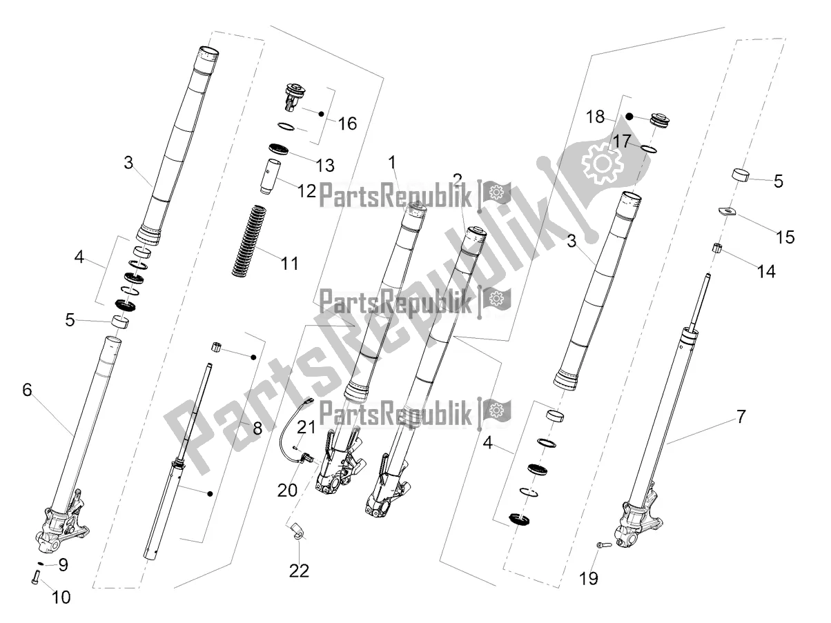 Toutes les pièces pour le Fourche Avant Kayaba du Aprilia Tuono 660 Apac 2022