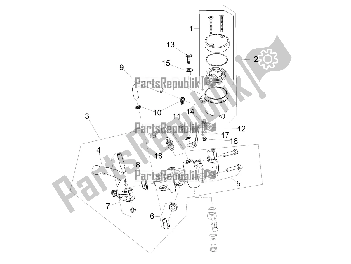 Tutte le parti per il Pompa Freno Anteriore del Aprilia Tuono 660 Apac 2022