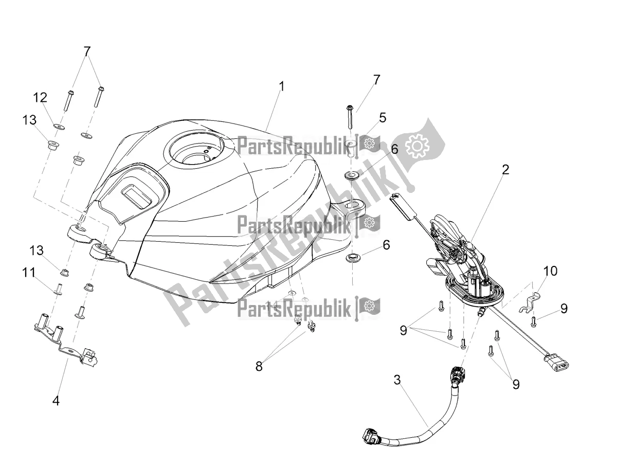 All parts for the Fuel Tank of the Aprilia Tuono 660 Apac 2022