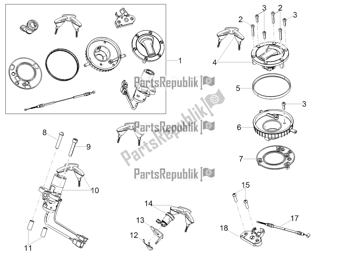 Tutte le parti per il Serrature del Aprilia Tuono 660 Apac 2022