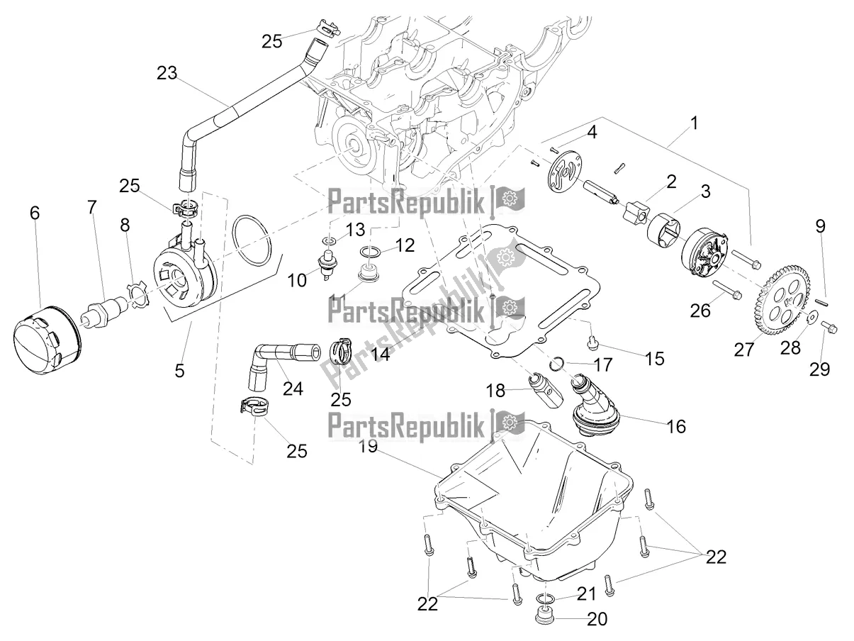 All parts for the Lubrication of the Aprilia Tuono 660 Apac 2022