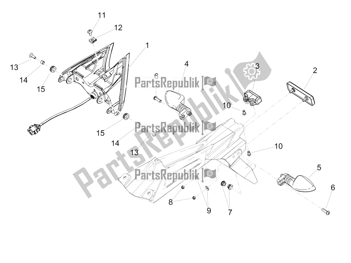 All parts for the Rear Lights of the Aprilia Tuono 660 Apac 2022