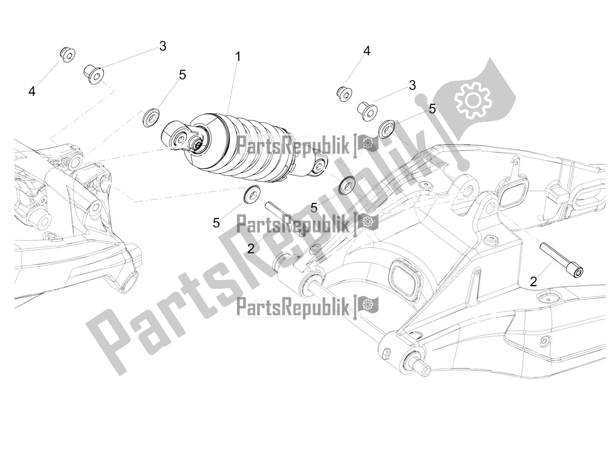 Alle onderdelen voor de Schokdemper van de Aprilia Tuono 660 Apac 2022