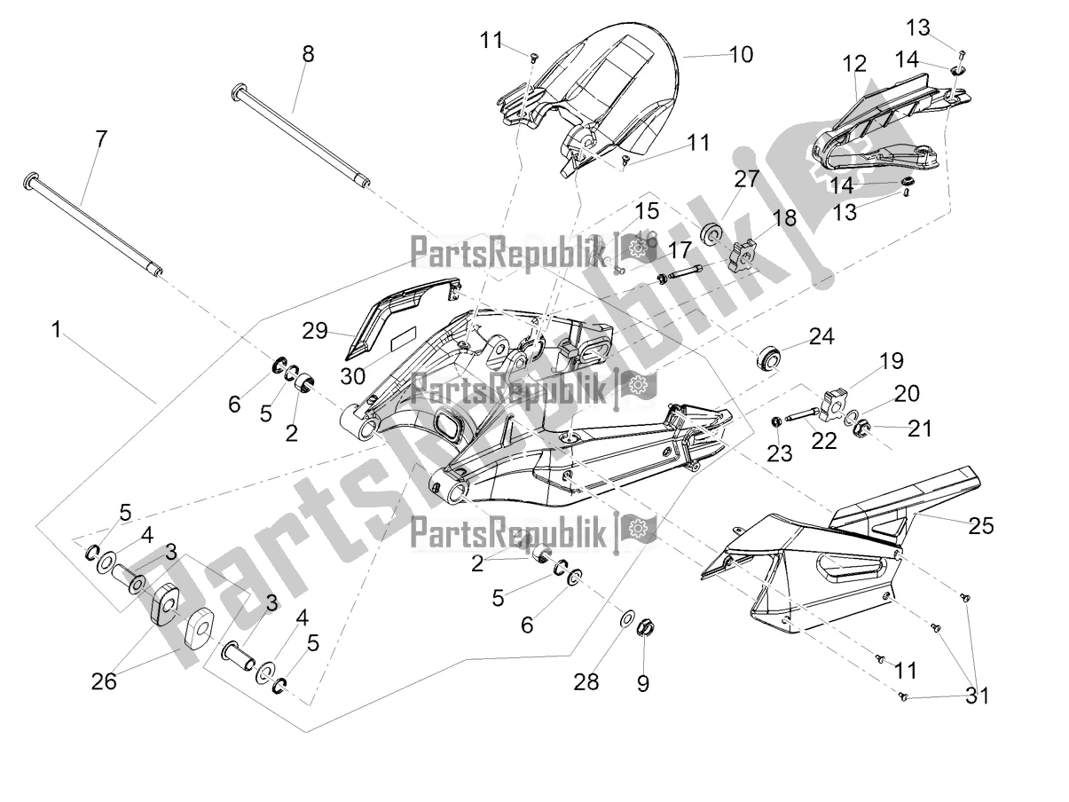 Tutte le parti per il Forcellone del Aprilia Tuono 660 Apac 2022