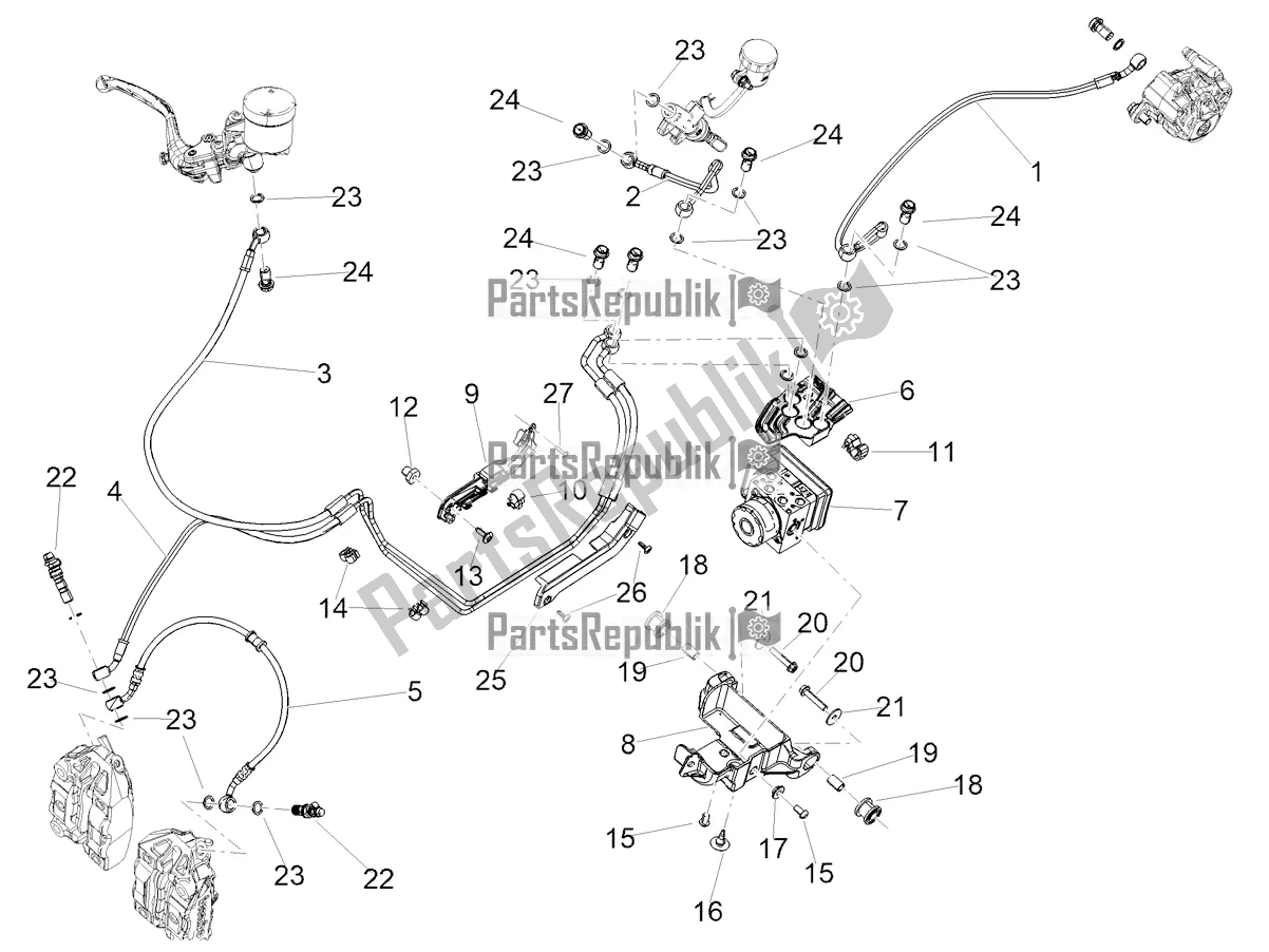 All parts for the Abs Brake System of the Aprilia Tuono 660 USA 2021