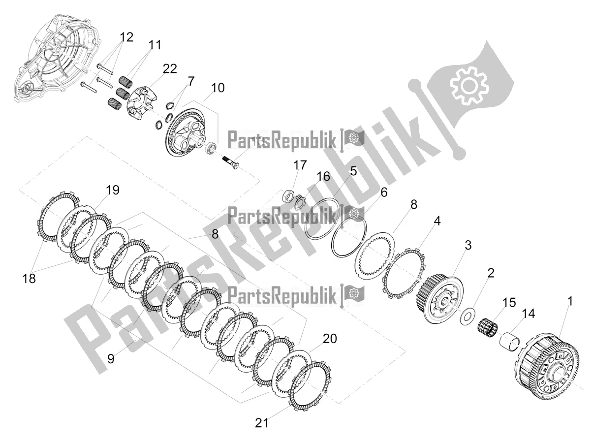 All parts for the Clutch of the Aprilia Tuono 660 USA 2021