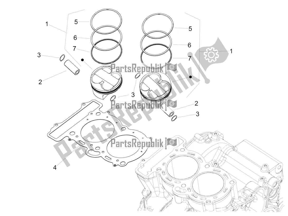 All parts for the Cylinder - Piston of the Aprilia Tuono 660 USA 2021