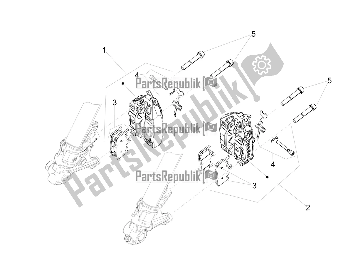 All parts for the Front Brake Caliper of the Aprilia Tuono 660 USA 2021