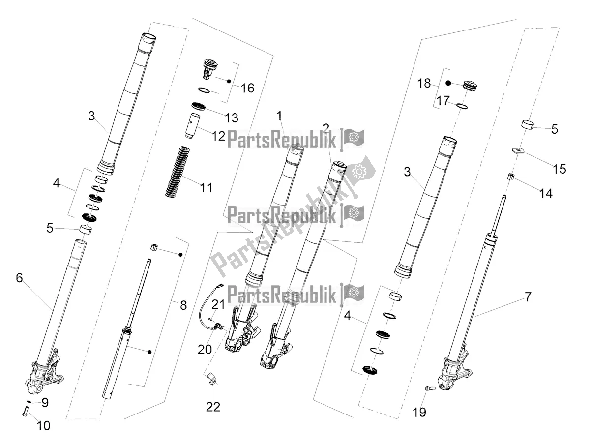 Toutes les pièces pour le Fourche Avant Kayaba du Aprilia Tuono 660 USA 2021