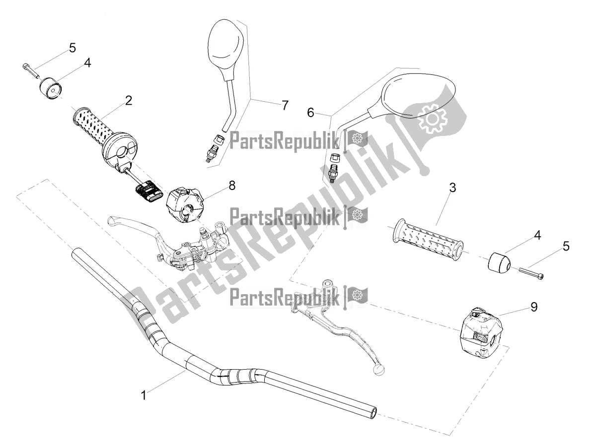 Tutte le parti per il Manubrio - Comandi del Aprilia Tuono 660 USA 2021