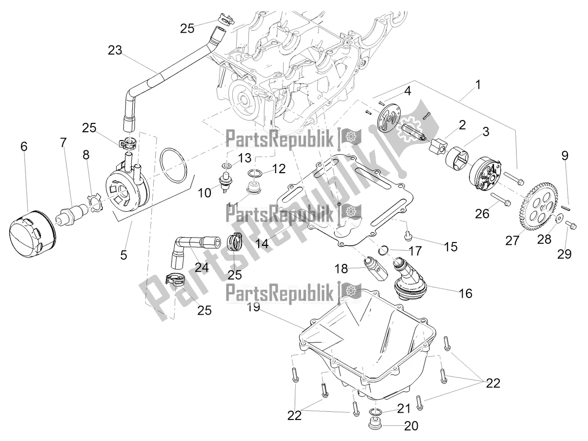 Alle Teile für das Schmierung des Aprilia Tuono 660 USA 2021