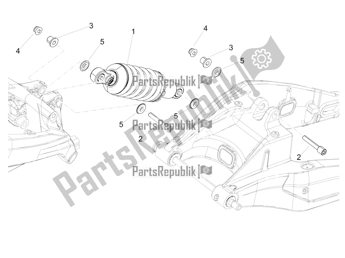 All parts for the Shock Absorber of the Aprilia Tuono 660 USA 2021