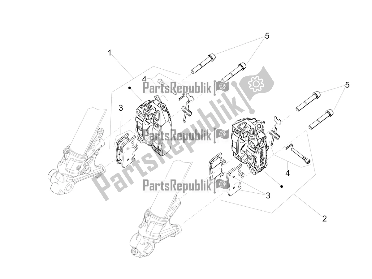 All parts for the Front Brake Caliper of the Aprilia Tuono 660 USA 2022