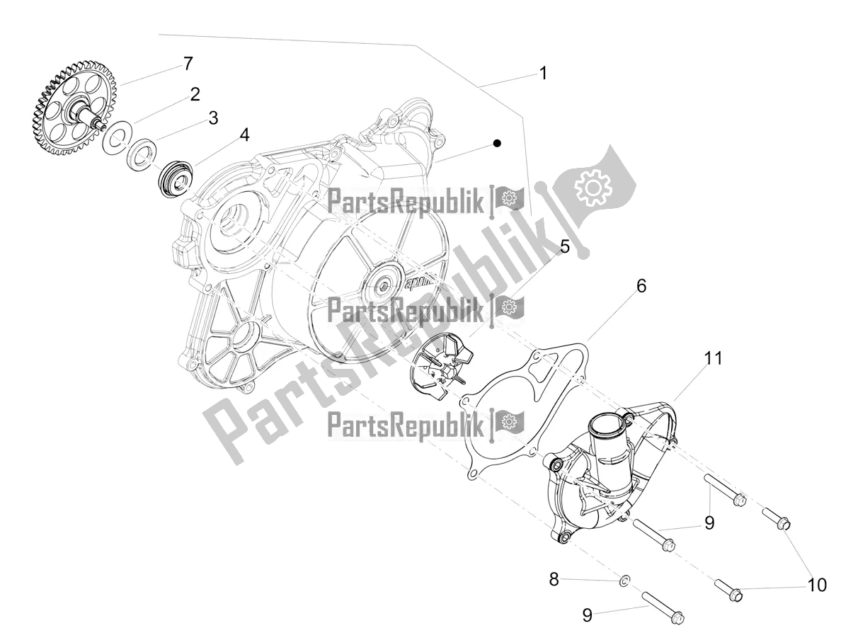 Toutes les pièces pour le Pompe à Eau du Aprilia Tuono 660 USA 2022