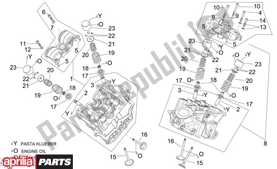 Todas las partes para Cabeza De Cilindro de Aprilia Tuono R-factory 20 1000 2006 - 2007