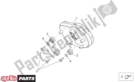 Alle onderdelen voor de Dashboard van de Aprilia Tuono R-factory 20 1000 2006 - 2007