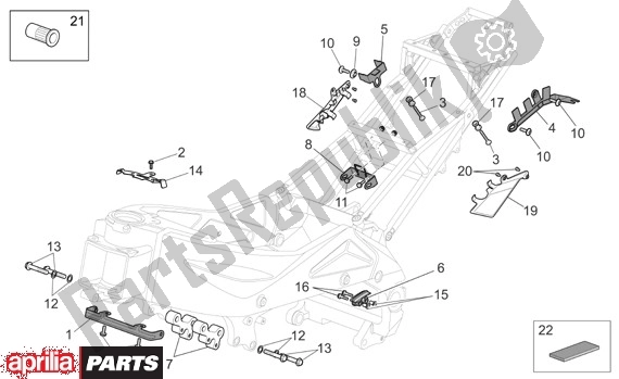 All parts for the Frame Ii of the Aprilia Tuono R-factory 20 1000 2006 - 2007