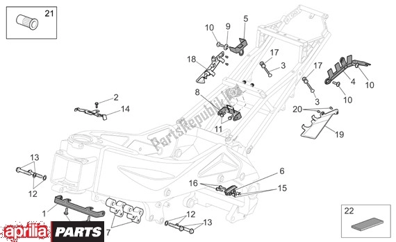 All parts for the Frame Ii of the Aprilia Tuono R-factory 20 1000 2006 - 2007