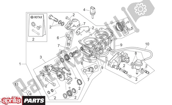 All parts for the Throttle Body of the Aprilia Tuono R-factory 20 1000 2006 - 2007