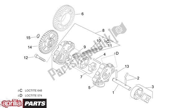 Alle Teile für das Ölpumpe des Aprilia Tuono R-factory 20 1000 2006 - 2007