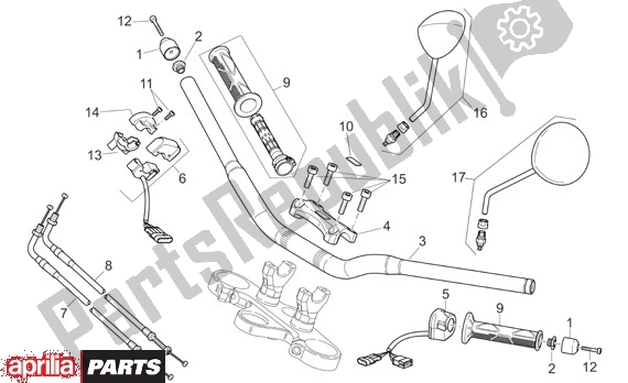 All parts for the Handlebar of the Aprilia Tuono R-factory 20 1000 2006 - 2007