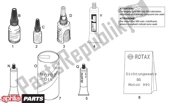 All parts for the Verbruiksmatterialen of the Aprilia Tuono R-factory 20 1000 2006 - 2007