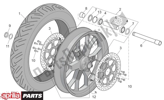 Todas las partes para Rueda Delantera de Aprilia Tuono R-factory 20 1000 2006 - 2007