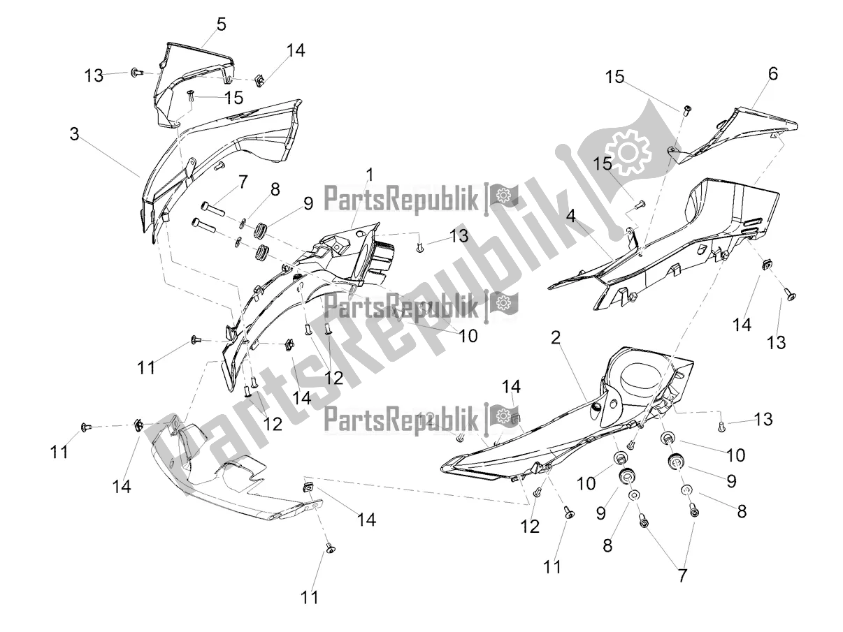 All parts for the Duct of the Aprilia Tuono V4 1100 2022