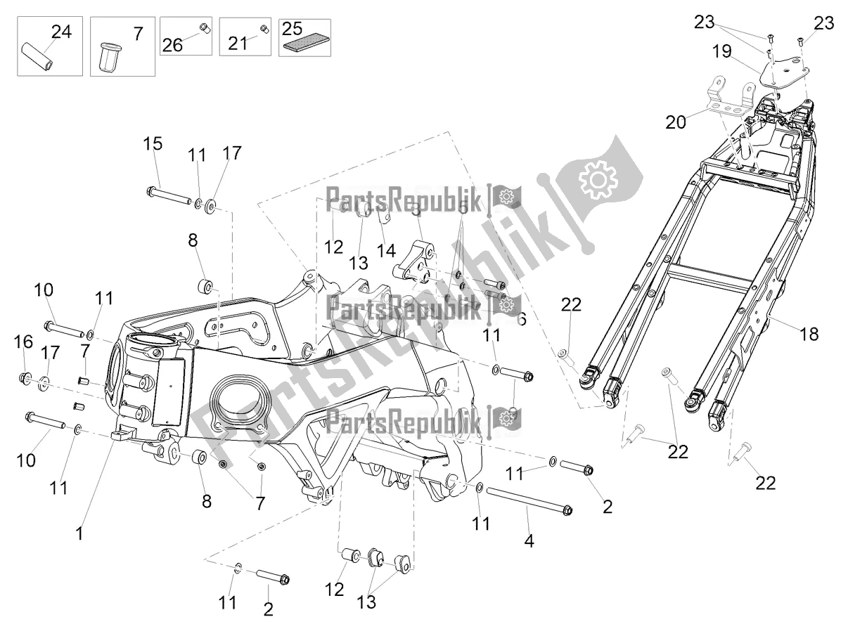 Todas as partes de Quadro, Armação do Aprilia Tuono V4 1100 2022