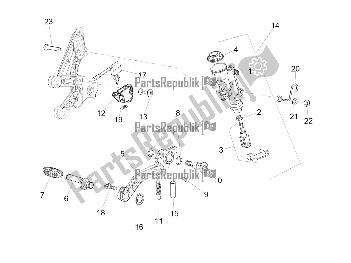 Alle Teile für das Hauptbremszylinder Hinten des Aprilia Tuono V4 1100 2022