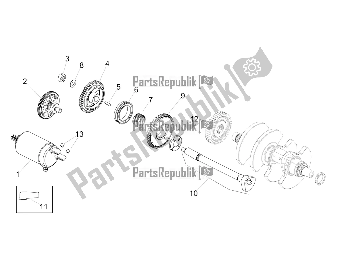 All parts for the Starter / Electric Starter of the Aprilia Tuono V4 1100 2022