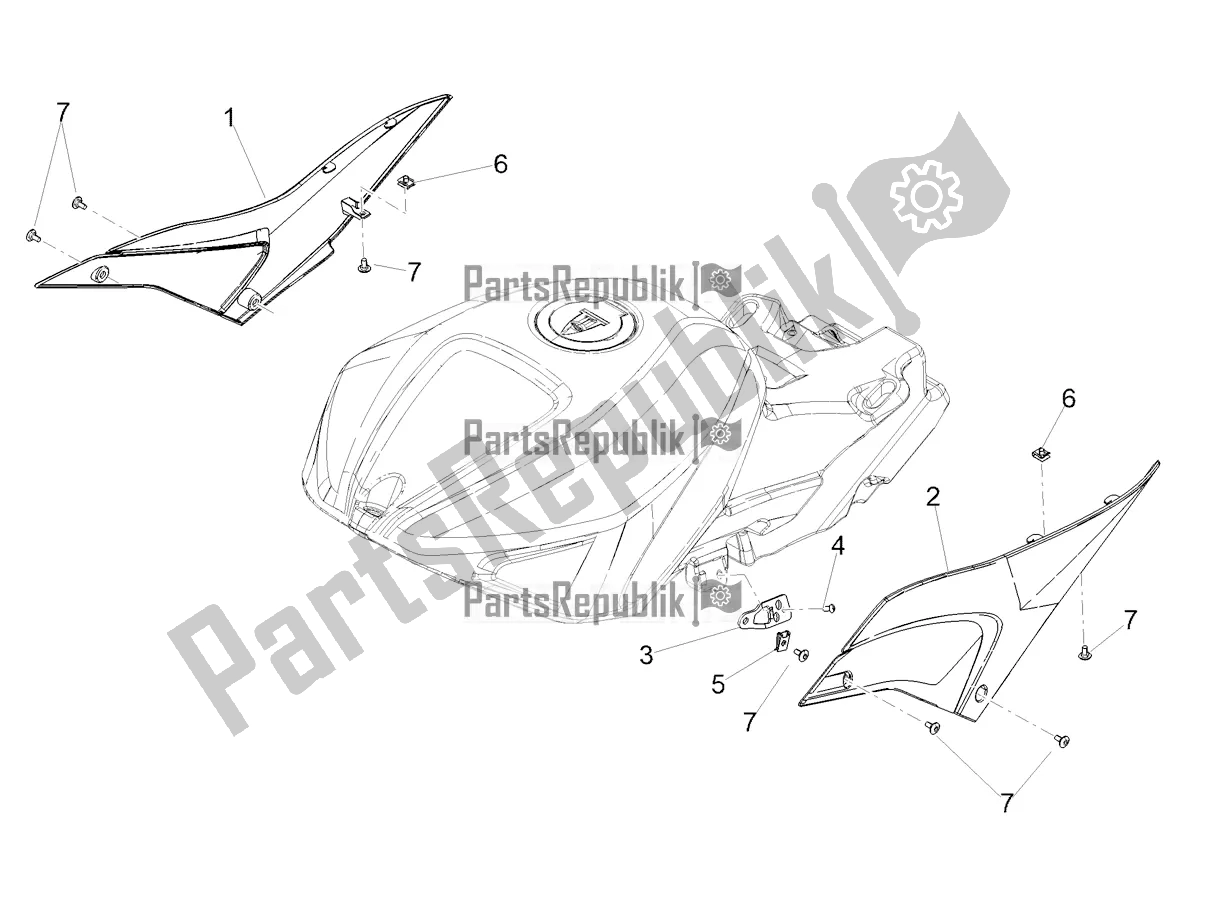 All parts for the Central Body of the Aprilia Tuono V4 1100 Apac 2022