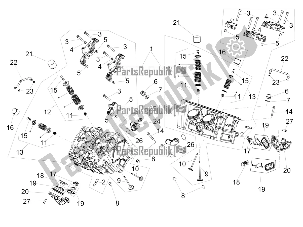 Alle onderdelen voor de Cilinderkop - Kleppen van de Aprilia Tuono V4 1100 Apac 2022