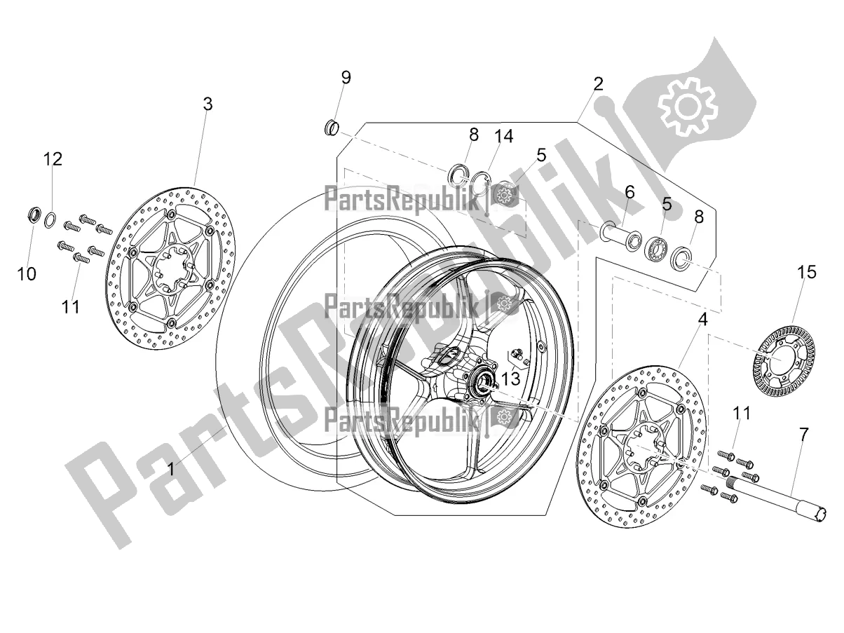 Toutes les pièces pour le Roue Avant du Aprilia Tuono V4 1100 Apac 2022