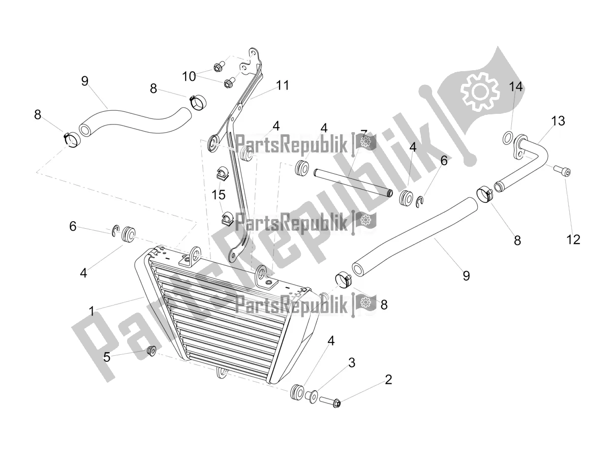Tutte le parti per il Radiatore Olio del Aprilia Tuono V4 1100 Apac 2022