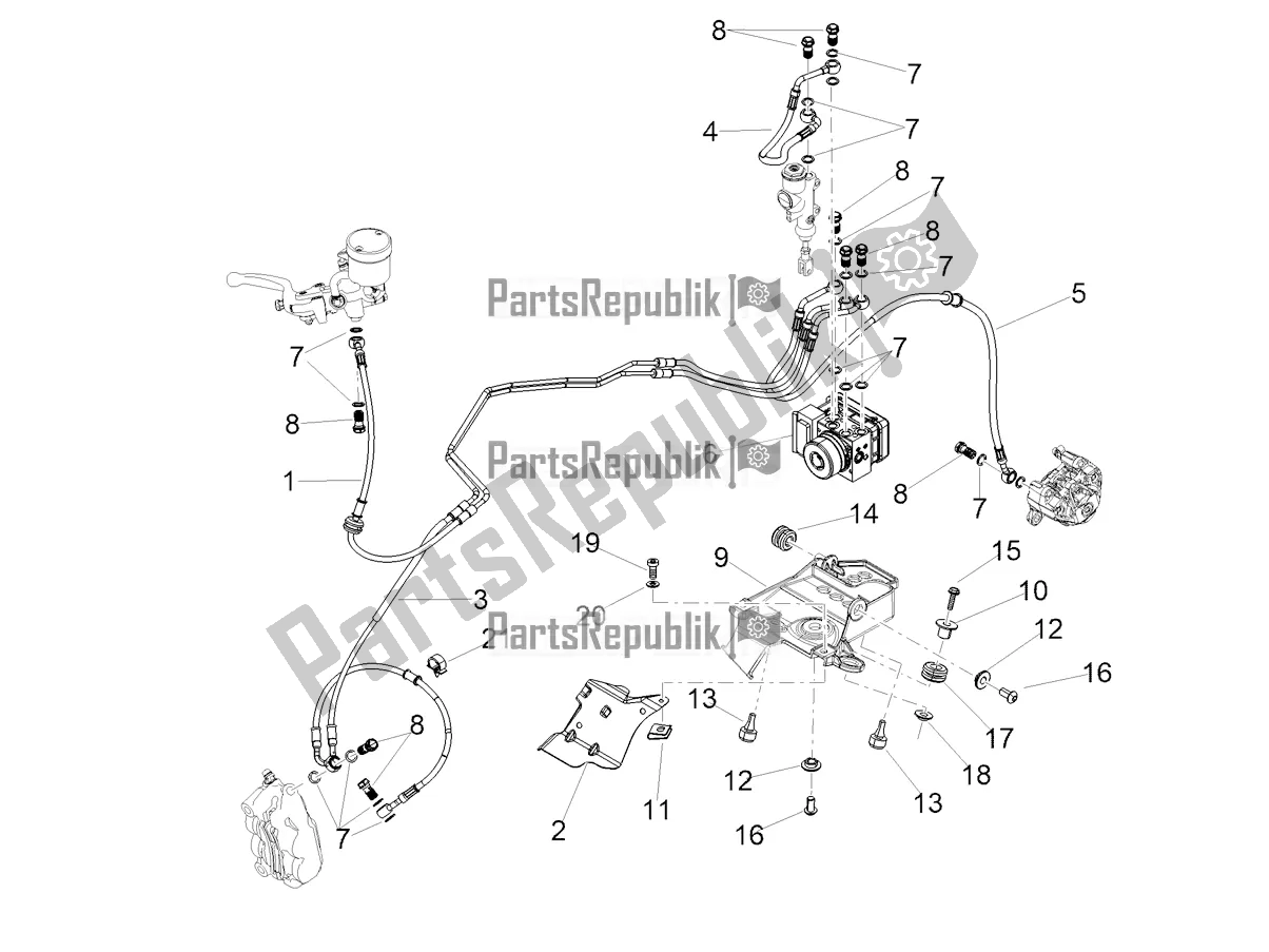 Tutte le parti per il Sistema Frenante Abs del Aprilia Tuono V4 1100 Apac E5 2021