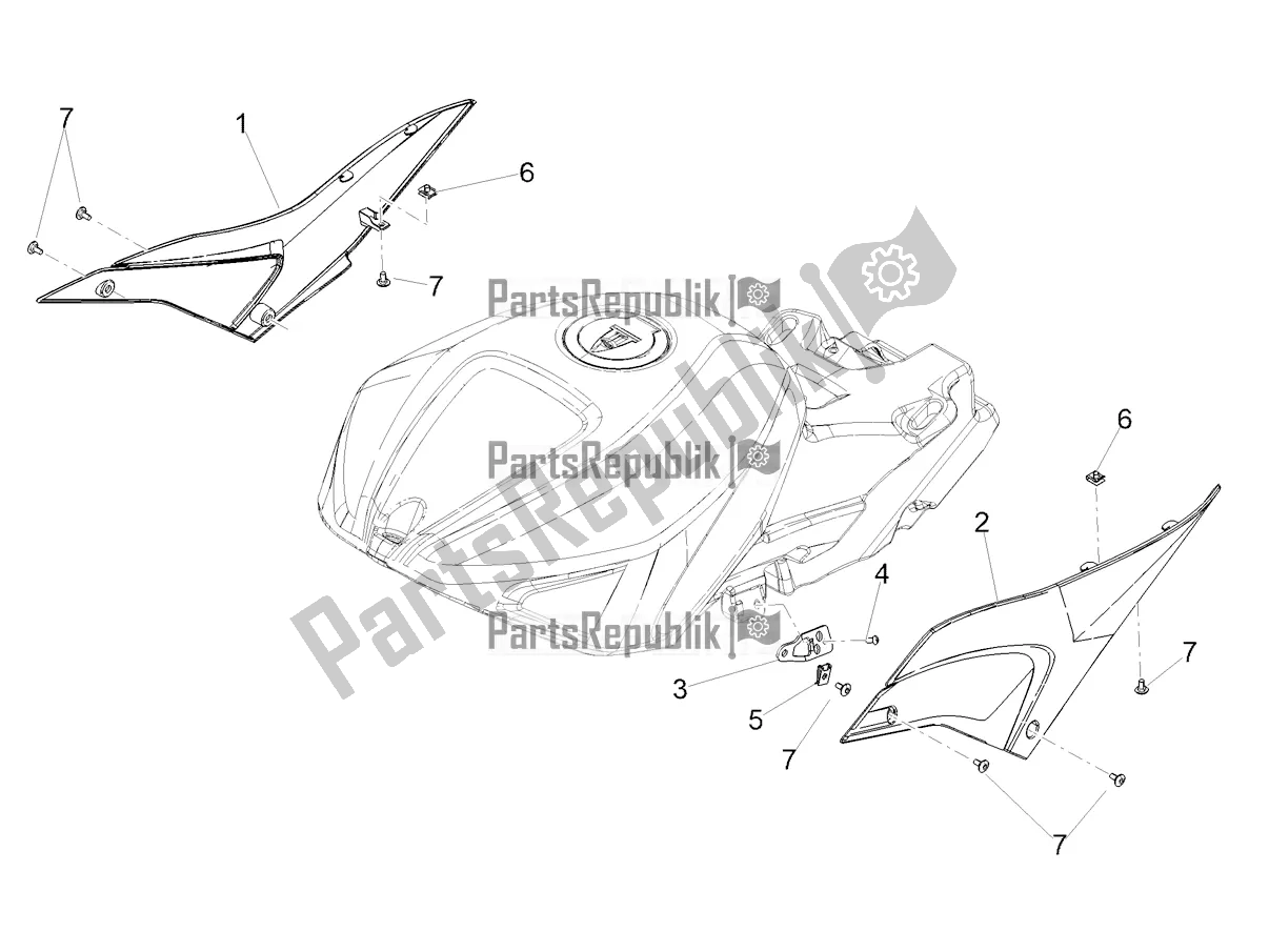 All parts for the Central Body of the Aprilia Tuono V4 1100 Apac E5 2021