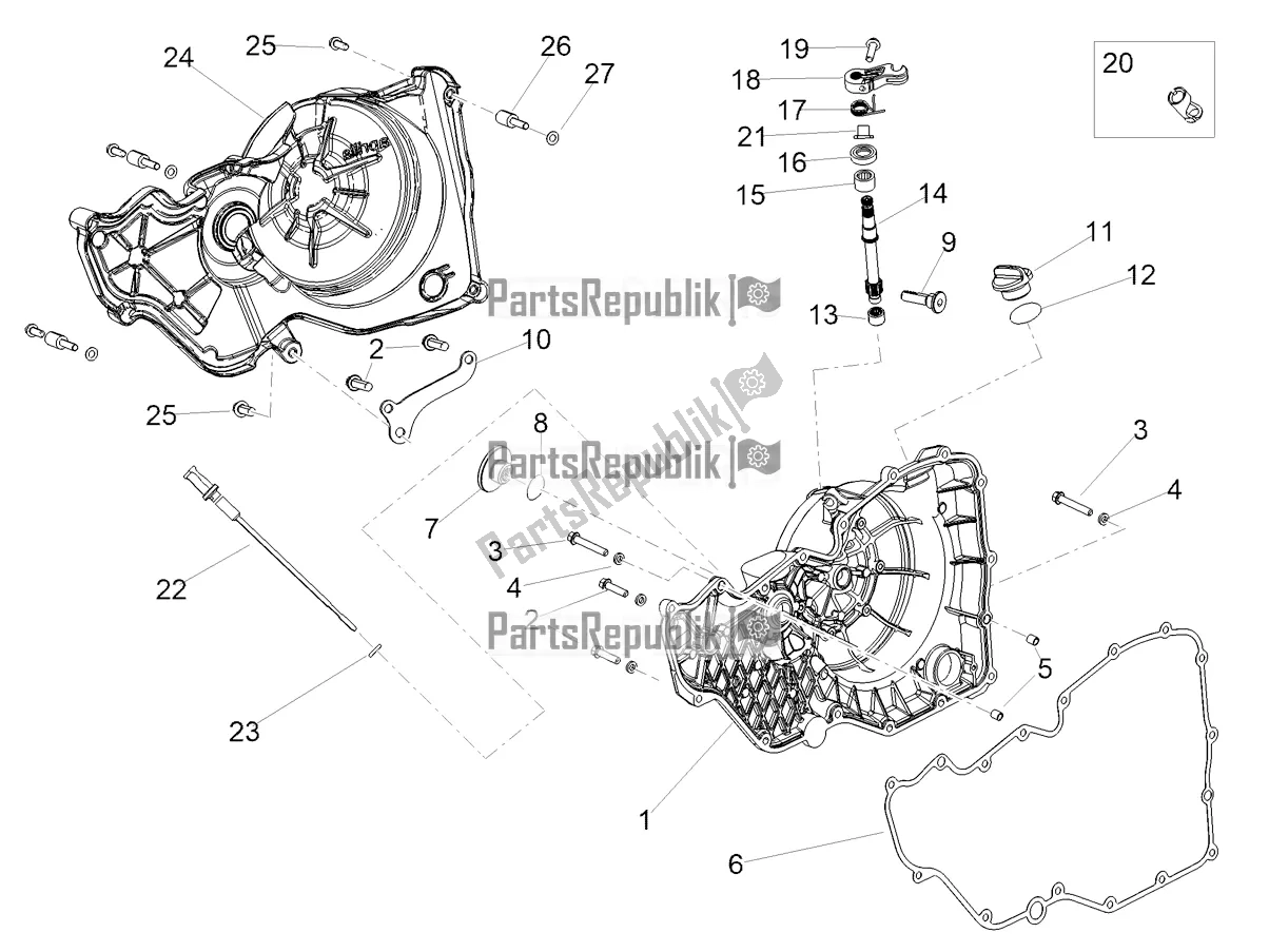 Toutes les pièces pour le Couvercle D'embrayage du Aprilia Tuono V4 1100 Apac E5 2021