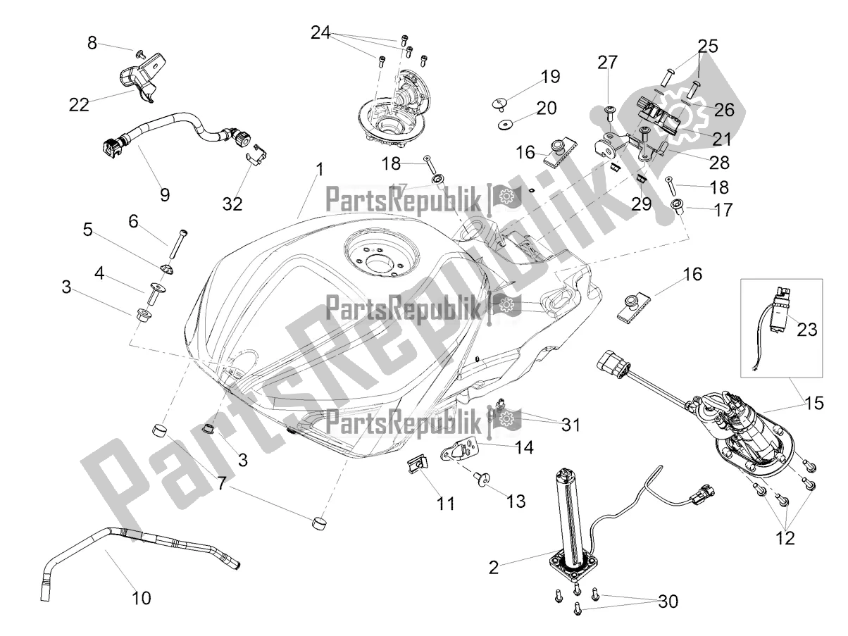 Toutes les pièces pour le Réservoir D'essence du Aprilia Tuono V4 1100 Apac E5 2021