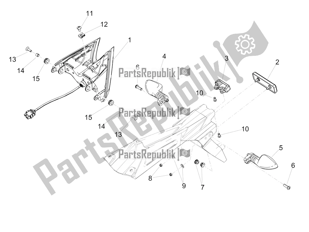 All parts for the Rear Lights of the Aprilia Tuono V4 1100 Apac E5 2021