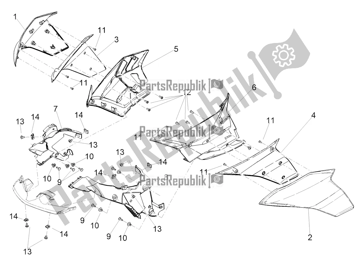Todas las partes para Carenado Lateral de Aprilia Tuono V4 1100 Apac E5 2021