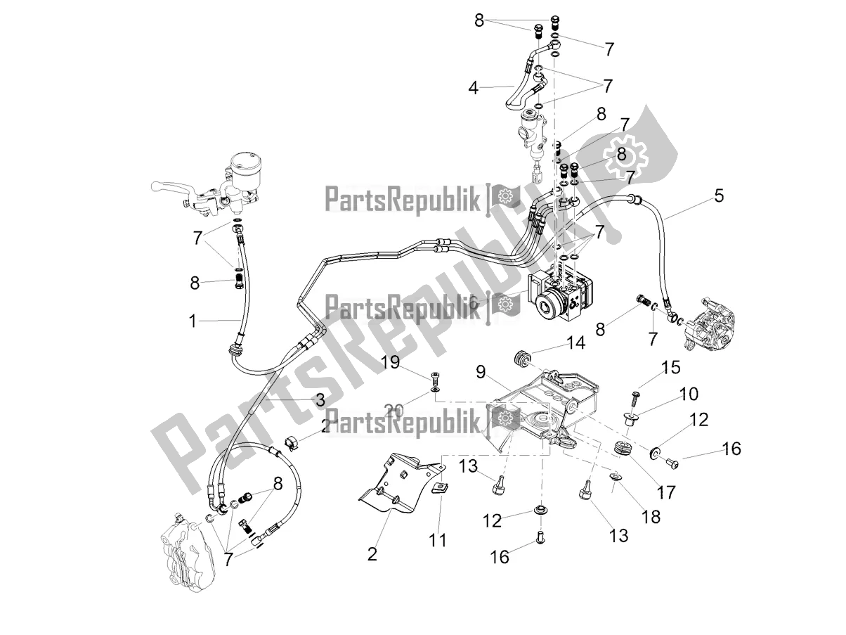 All parts for the Abs Brake System of the Aprilia Tuono V4 1100 E5 2021